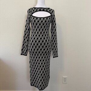 Jolie & Joy | Black & White Patterned Dress | Sz M | Special Edition | BNWT